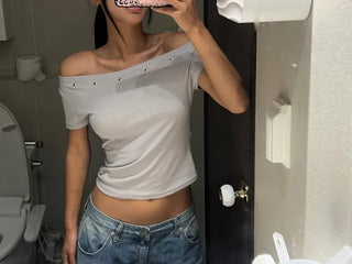 Eyelet off shoulder