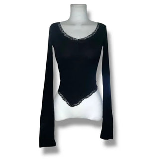 Delluna Unbalanced Lace T-Shirt