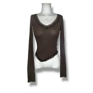 Delluna Unbalanced Lace T-Shirt