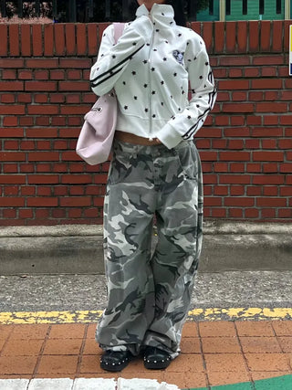 Star line track crop jacket