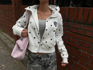 Star line track crop jacket