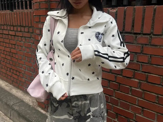 Star line track crop jacket