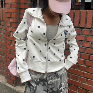 Star line track crop jacket