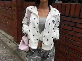 Star line track crop jacket