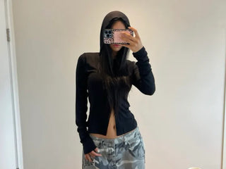 Newt Hooded Long Sleeve Cardigan Top