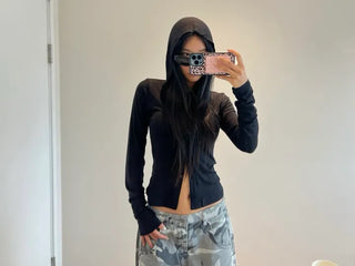 Newt Hooded Long Sleeve Cardigan Top