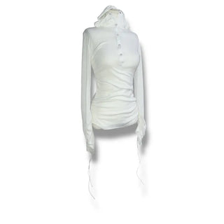 Katie See-Through Long-Sleeve Hooded Top