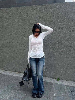 Katie See-Through Long-Sleeve Hooded Top