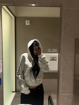 Letter Embroidered Hoodie