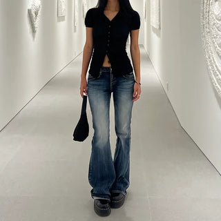 Volume see-through puff blouse