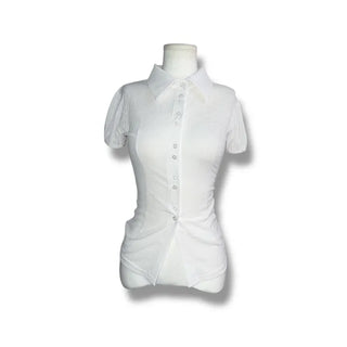Volume see-through puff blouse