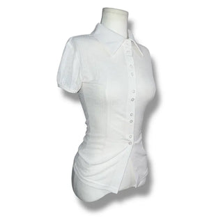 Volume see-through puff blouse