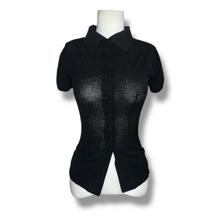 Volume see-through puff blouse