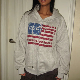 AAA USA Overfit Hooded Zip-up