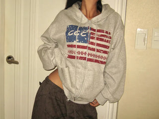 AAA USA Overfit Hooded Zip-up