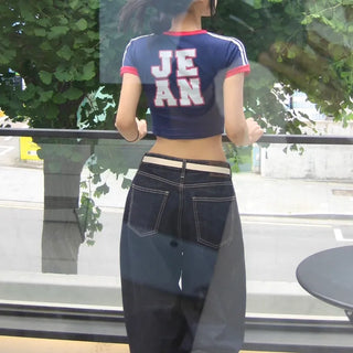 Normah jean uniform crop top