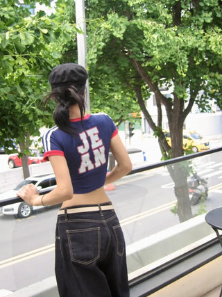 Normah jean uniform crop top