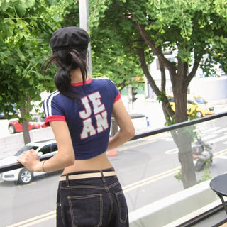 Normah jean uniform crop top