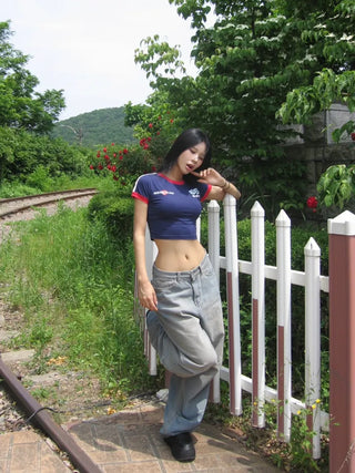 Normah jean uniform crop top