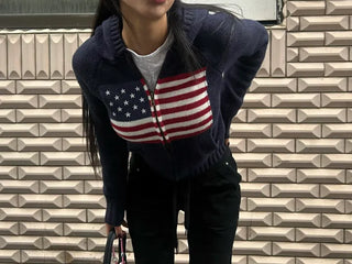 States Knit Boucle Hooded Zip-Up