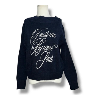 Lettering off knit