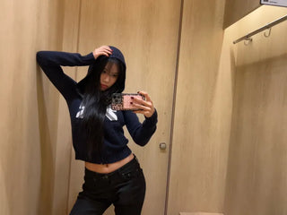 Union Jack bouclé knit hooded zip-up