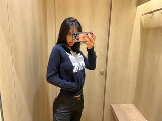 Union Jack bouclé knit hooded zip-up