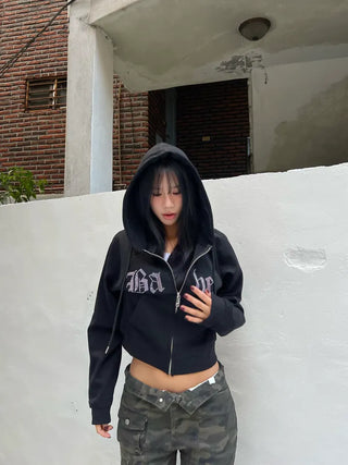 Babe Cubic Crop Hoodie
