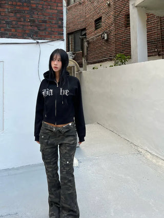 Babe Cubic Crop Hoodie