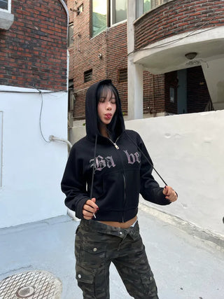 Babe Cubic Crop Hoodie
