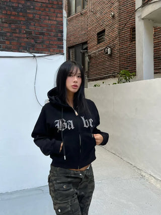 Babe Cubic Crop Hoodie