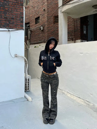 Babe Cubic Crop Hoodie