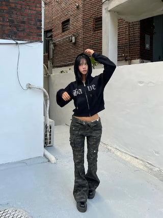 Babe Cubic Crop Hoodie
