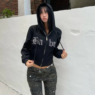 Babe Cubic Crop Hoodie