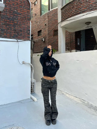 Babe Cubic Crop Hoodie