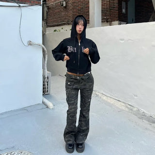 Babe Cubic Crop Hoodie