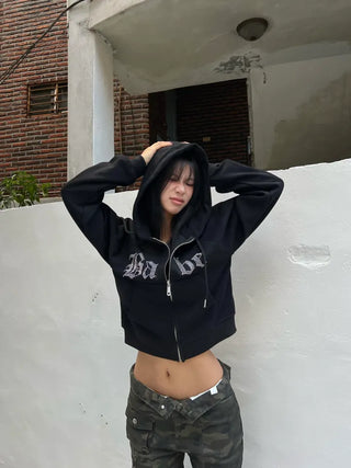Babe Cubic Crop Hoodie