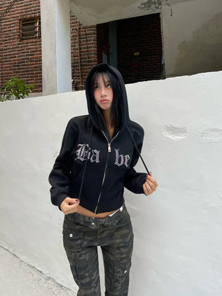 Babe Cubic Crop Hoodie