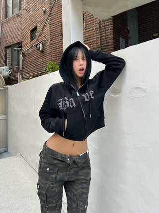 Babe Cubic Crop Hoodie