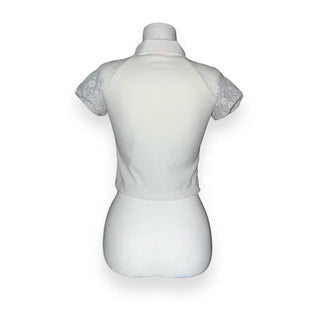 Sabae Lace Short Sleeve Collar Zip-Up