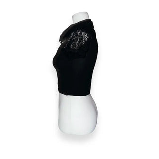 Sabae Lace Short Sleeve Collar Zip-Up