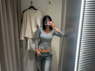 Tantan basic round semi-crop tee