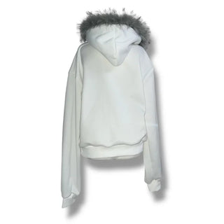 Bite me two-way fleece hooded zip-up