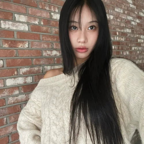 Loose fit turtleneck knit