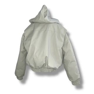 Rose fur hooded padded jacket