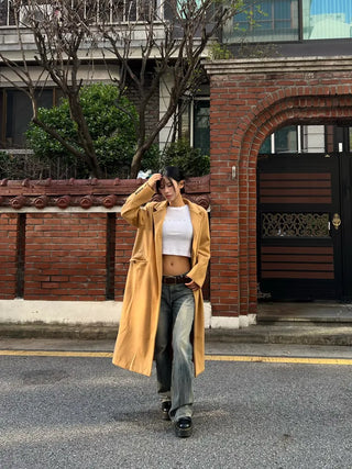Trimming Button Crop Long Sleeve T-Shirt