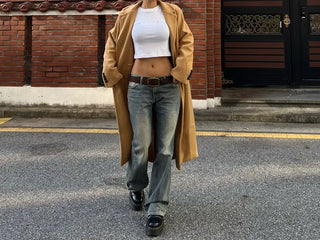 Trimming Button Crop Long Sleeve T-Shirt