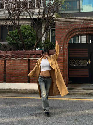 Trimming Button Crop Long Sleeve T-Shirt
