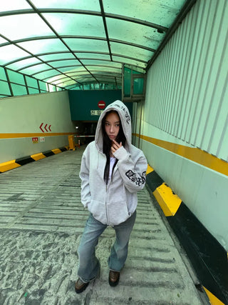 Roche Waffle Chrome Hooded Zip-Up