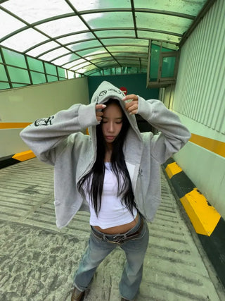 Roche Waffle Chrome Hooded Zip-Up